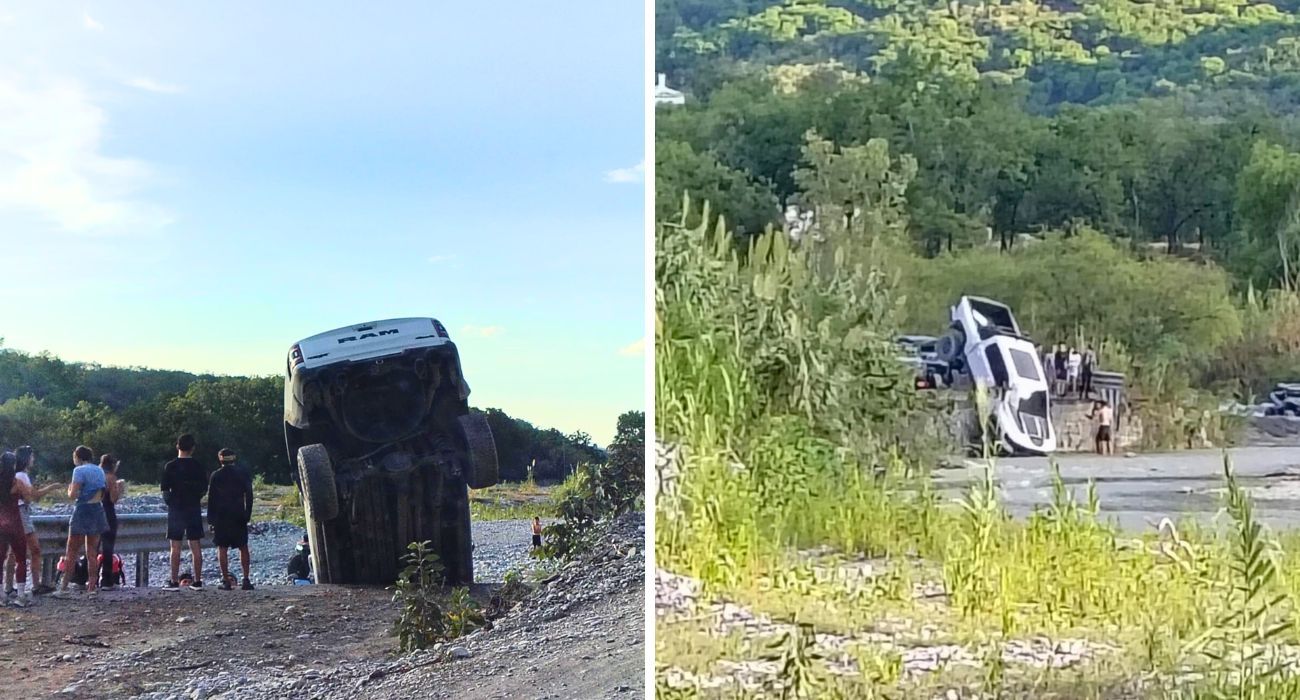 Conductor pierde el control de camioneta y cae en el río Pilón