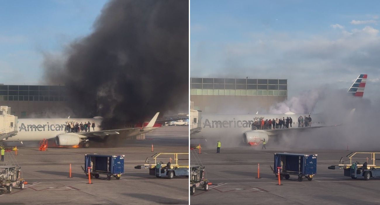 Se incendia avión de American Airlines con 178 pasajeros a bordo
