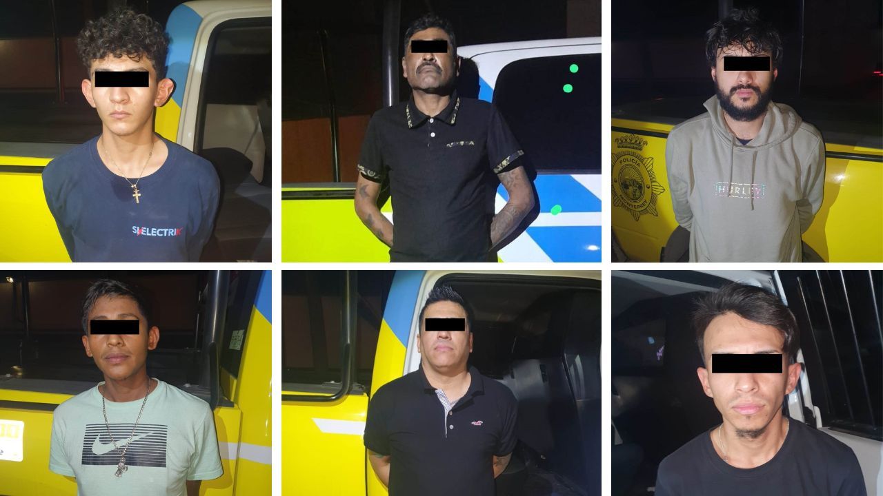 Detienen a 6 hombres con armas de fuegos y drogas en el centro
