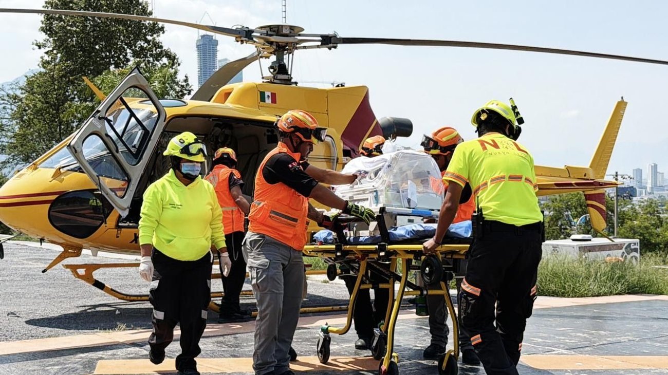 Trasladan por aire a recién nacido de Doctor Arroyo a Monterrey