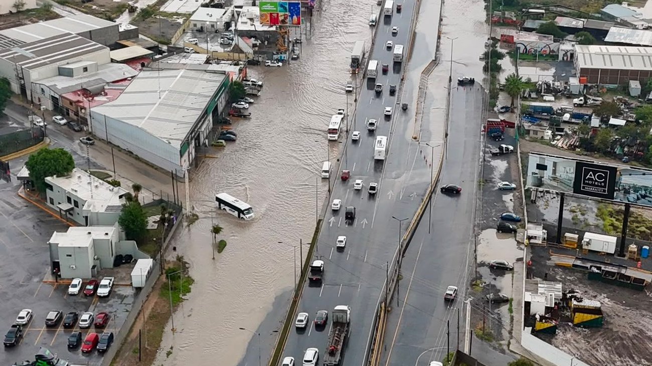 Lluvias provocan cierre vial y caída de árbol en Ramos Arizpe