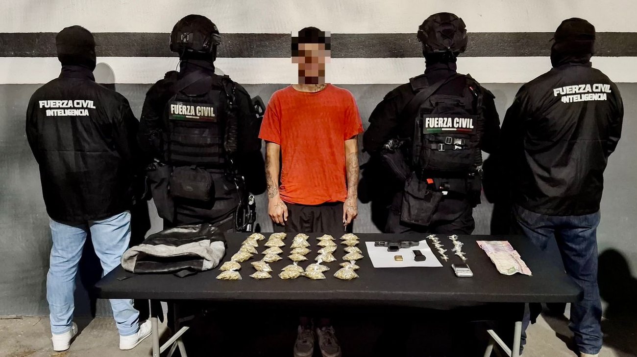 Detienen a menor armado y con droga en El Carmen 