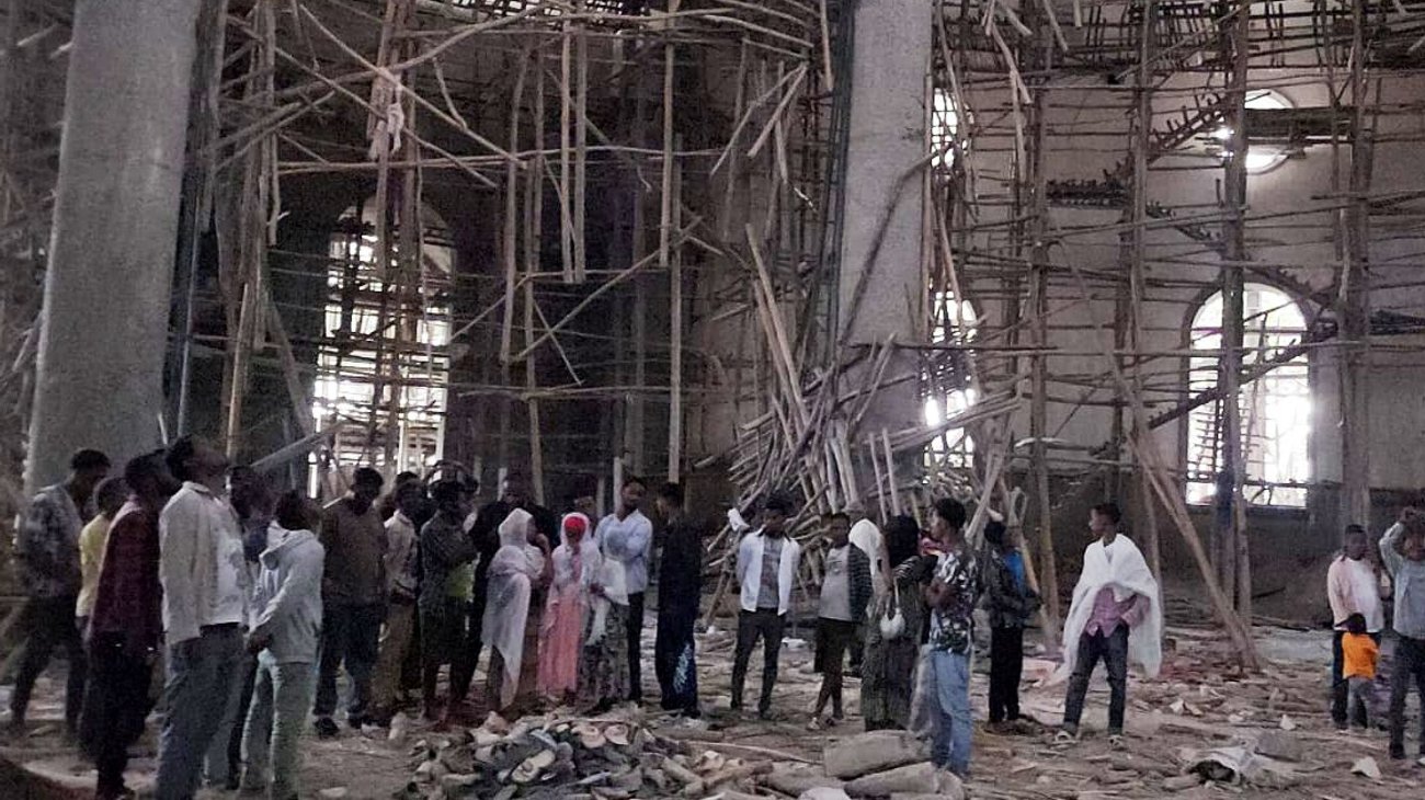 Derrumbe en iglesia de Etiopía deja al menos 25 muertos