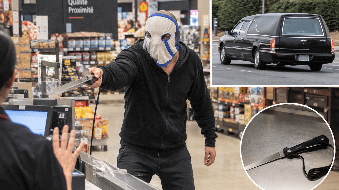 Se cubre la cabeza con ropa interior para asaltar supermercado