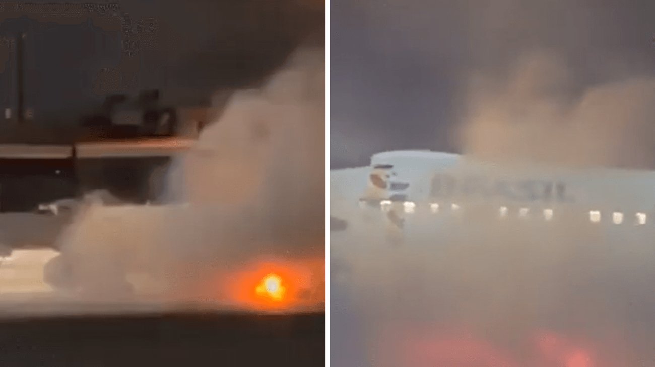Avión se incendia con pasajeros a bordo en Brasil