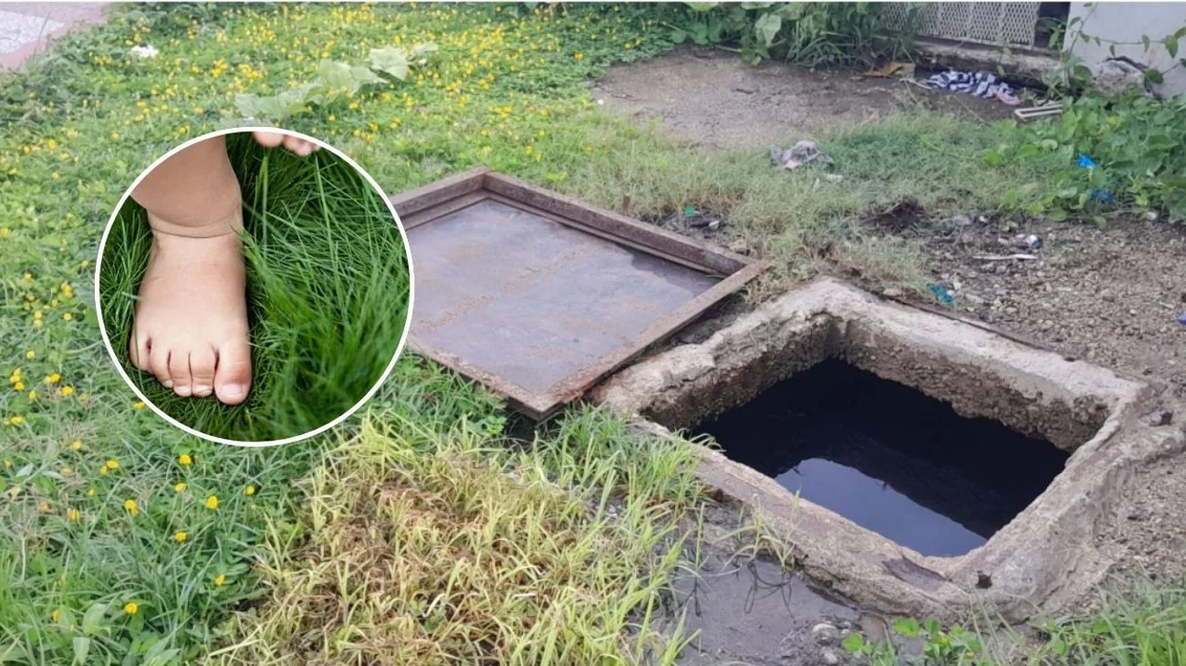 Pierden de vista a bebé y lo encuentran al interior de cisterna