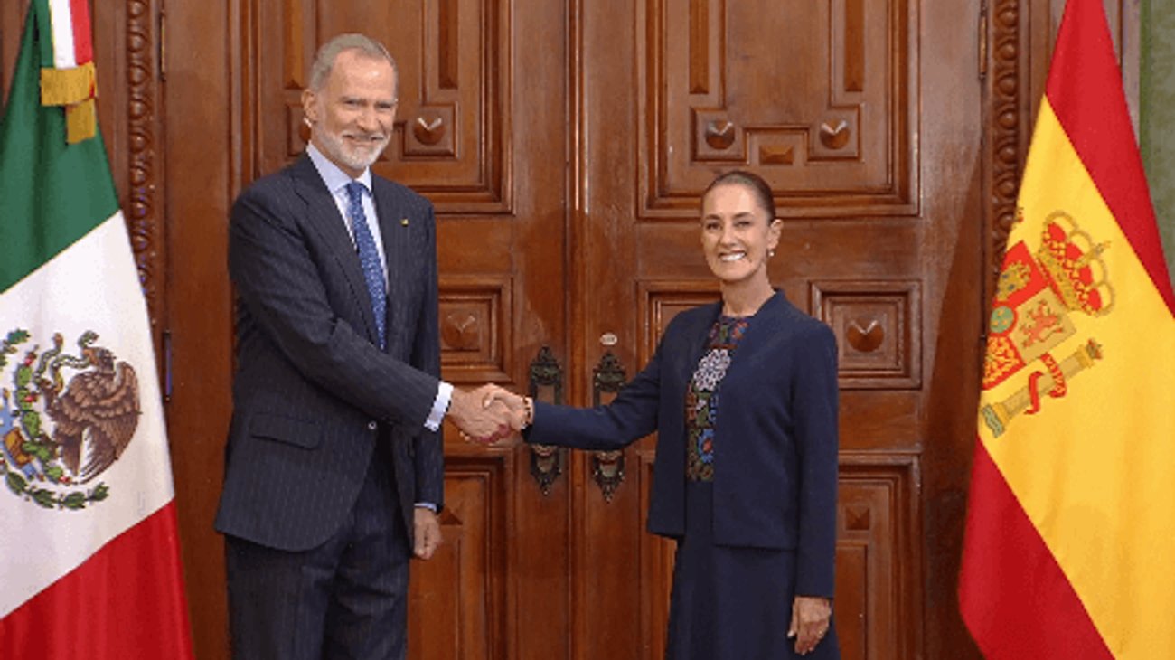 Claudia Sheinbaum recibe al rey Felipe VI en Palacio Nacional