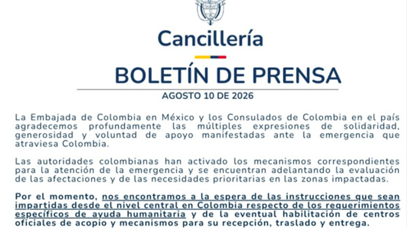 Consulado de Colombia en Monterrey agradece apoyo tras sismo
