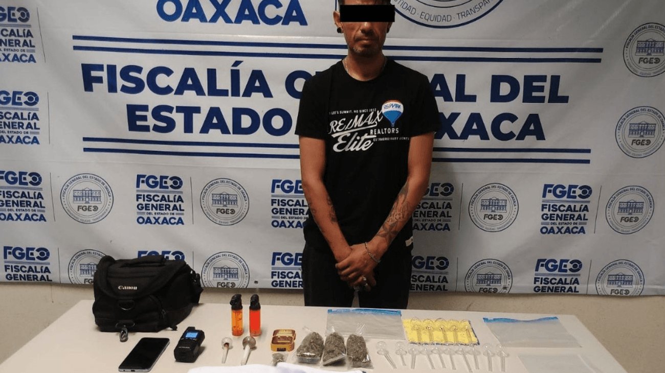 Aseguran cinco tipos de droga en barbería de Oaxaca