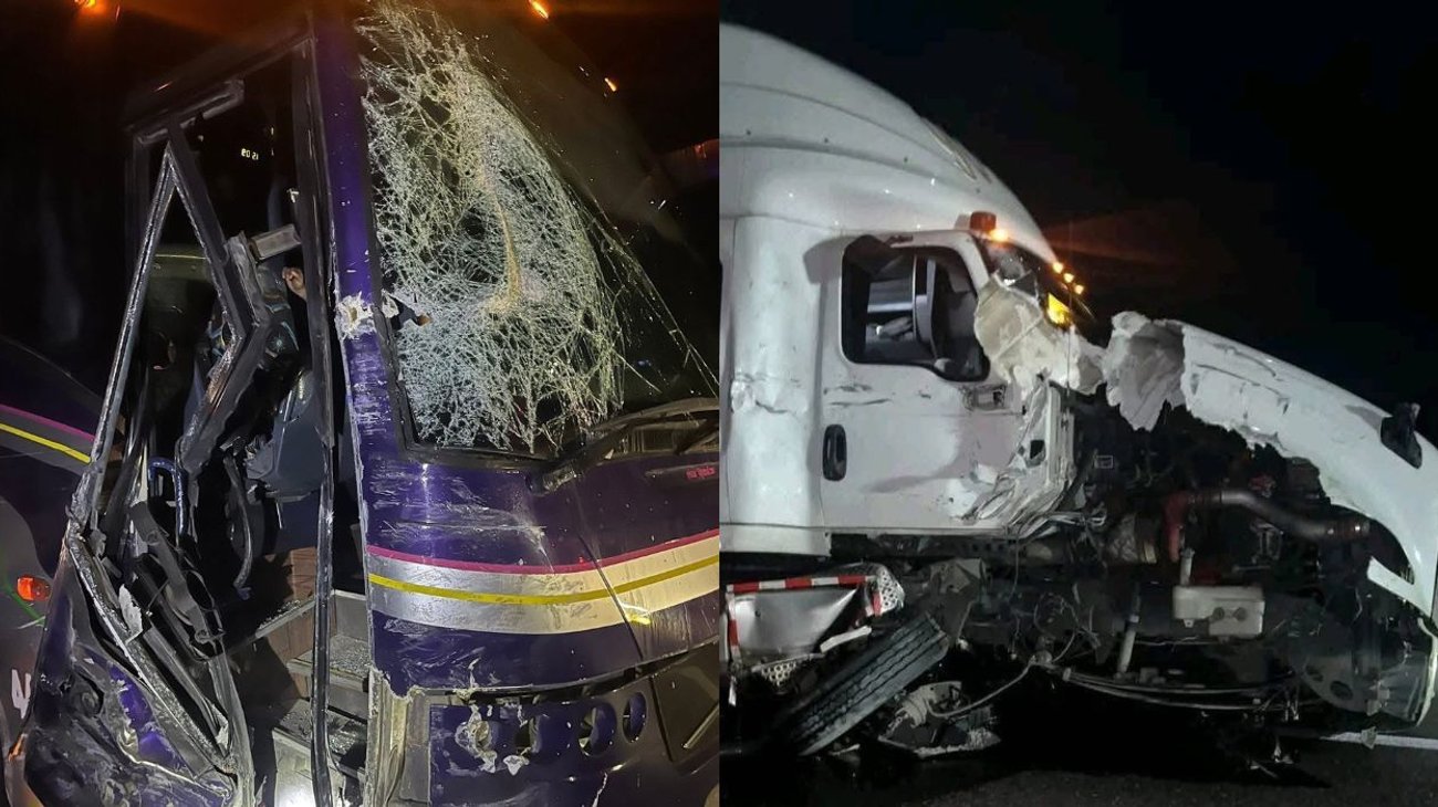 Choque entre autobús y tráiler deja heridos en González–Zaragoza