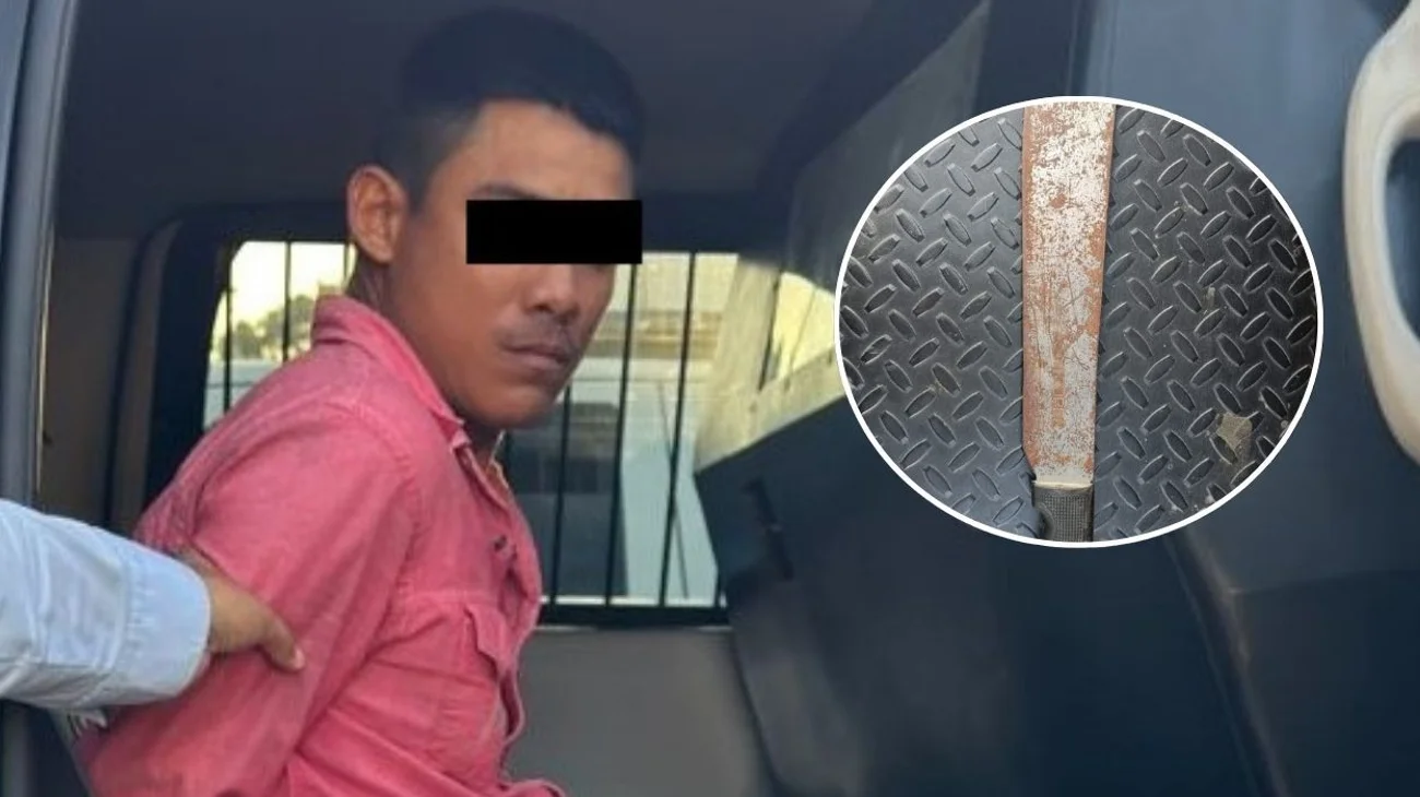 Detienen a hombre por lesionar a otro con machete