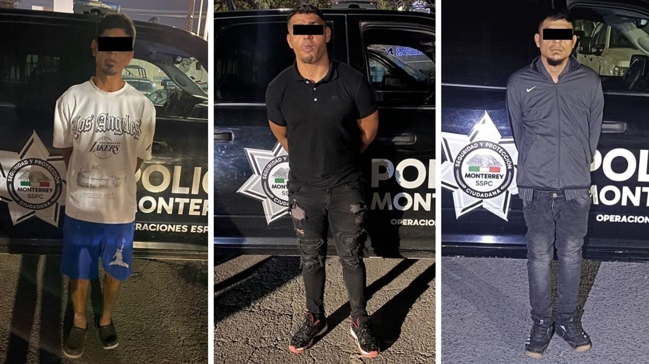 Detienen a tres hombres con 60 dosis de droga en Monterrey