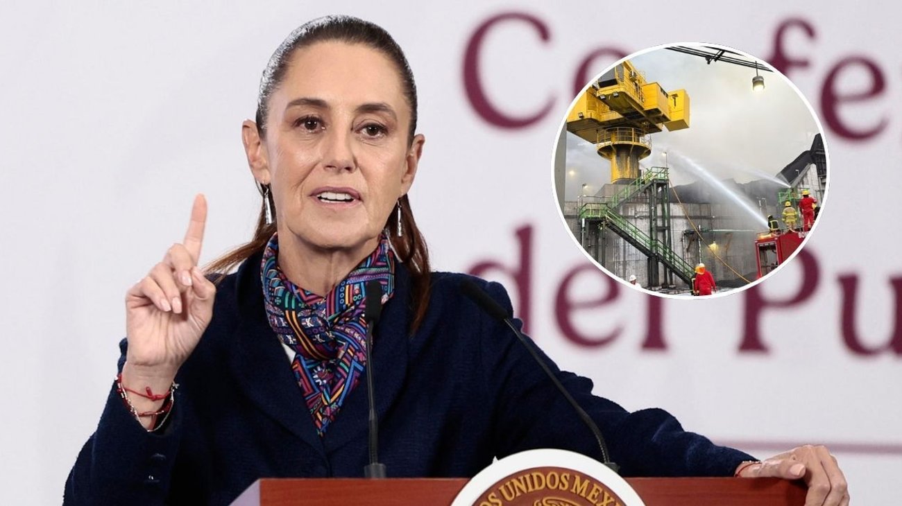 Afirma Sheinbaum que incendio en Dos Bocas fue sofocado