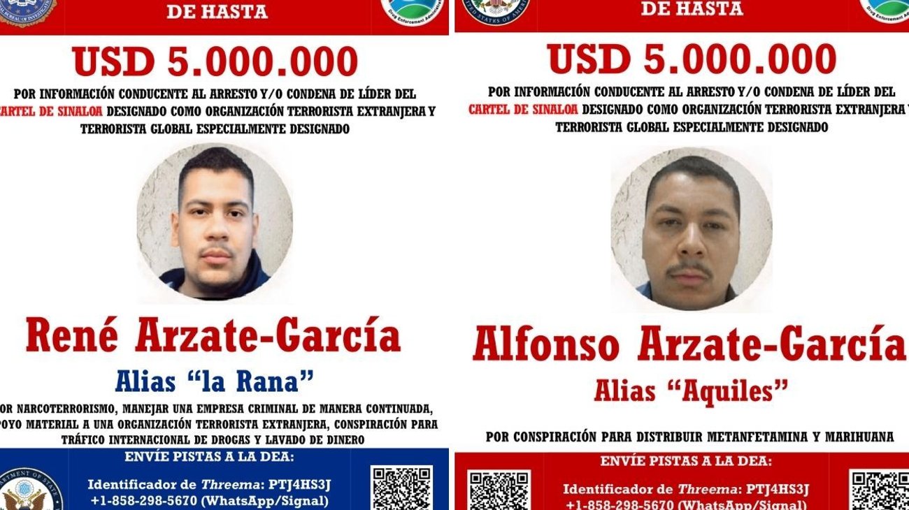 Ofrecen recompensa millonaria por captura de capos de Sinaloa