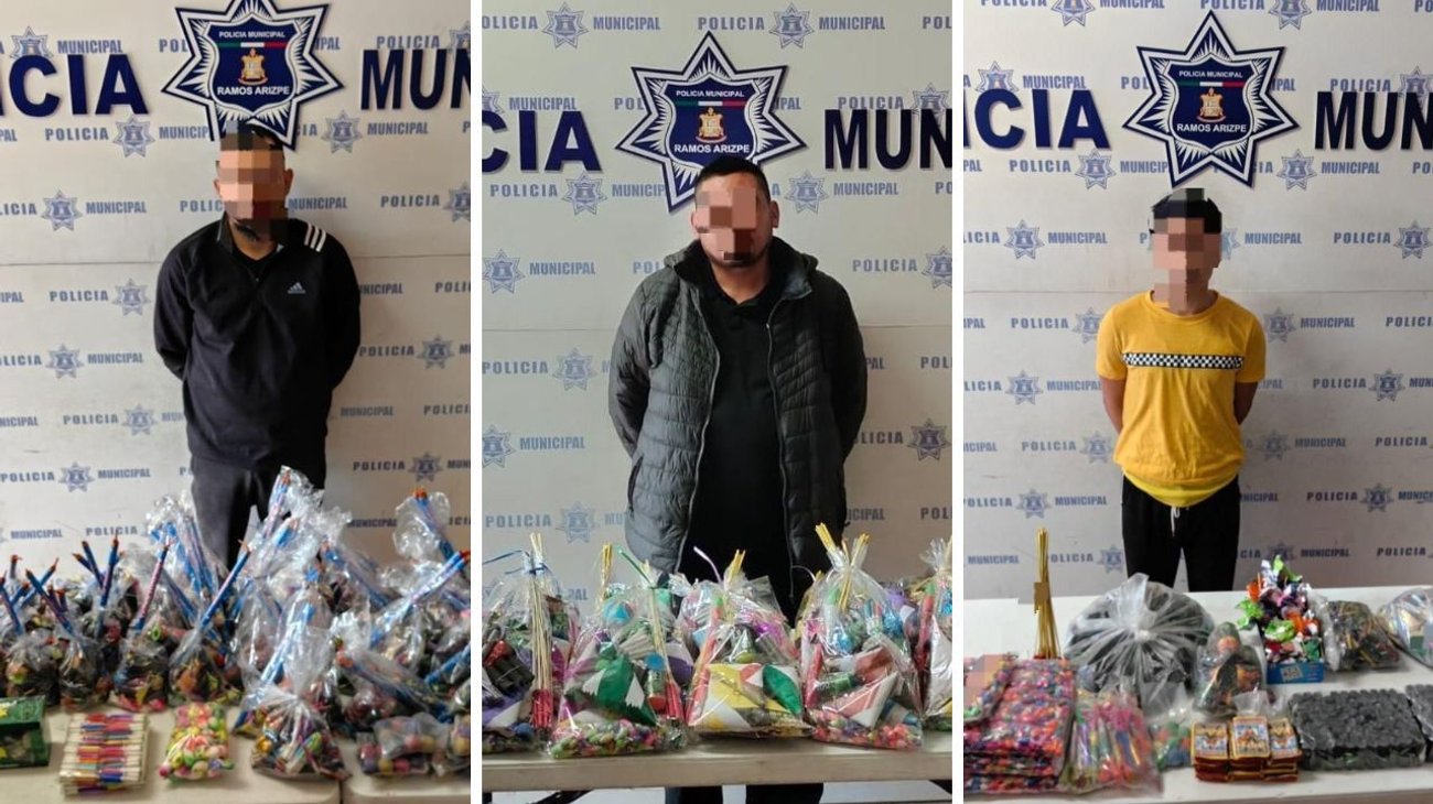 Decomisan 150 kg de pirotecnia y detienen a tres en Coahuila