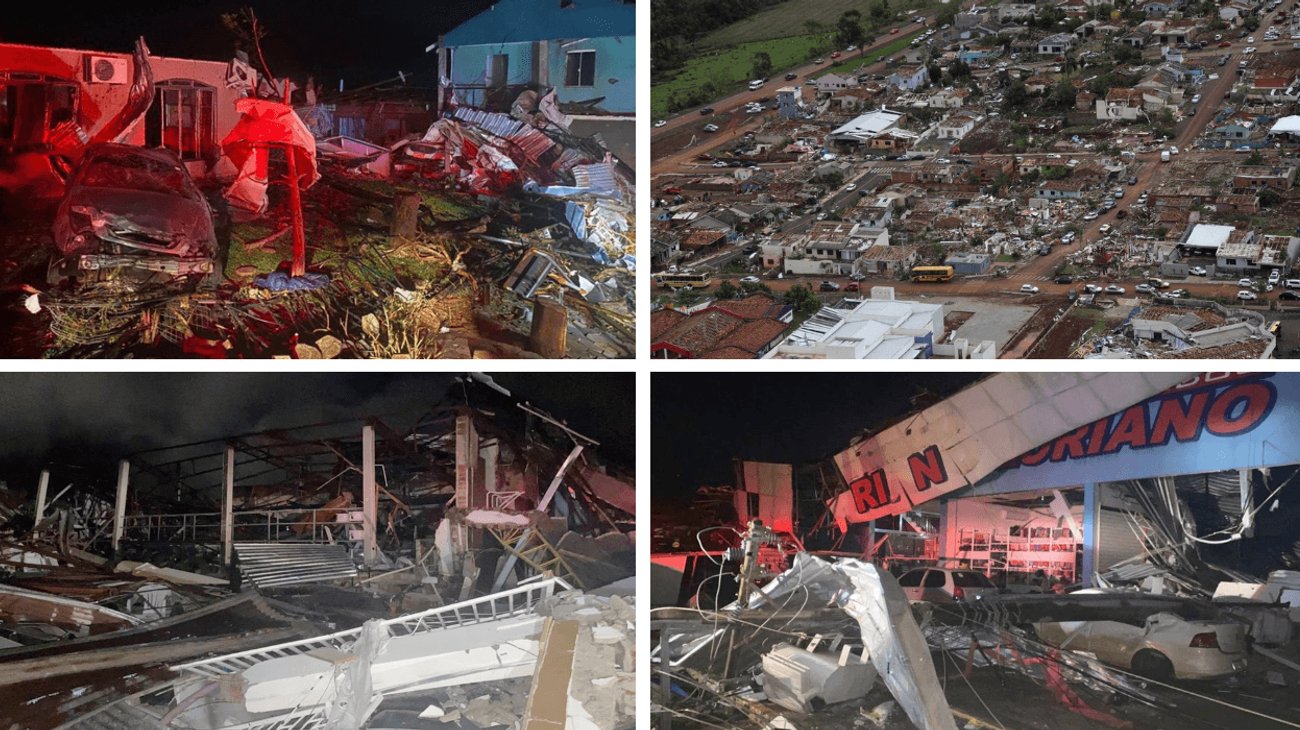 Declaran estado de calamidad por destrucción de tornado en Brasil