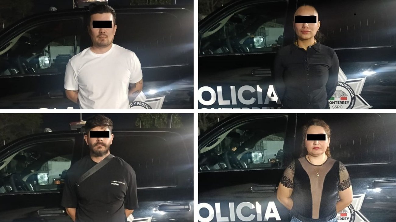Detienen a cuatro en camioneta con reporte de robo en Monterrey