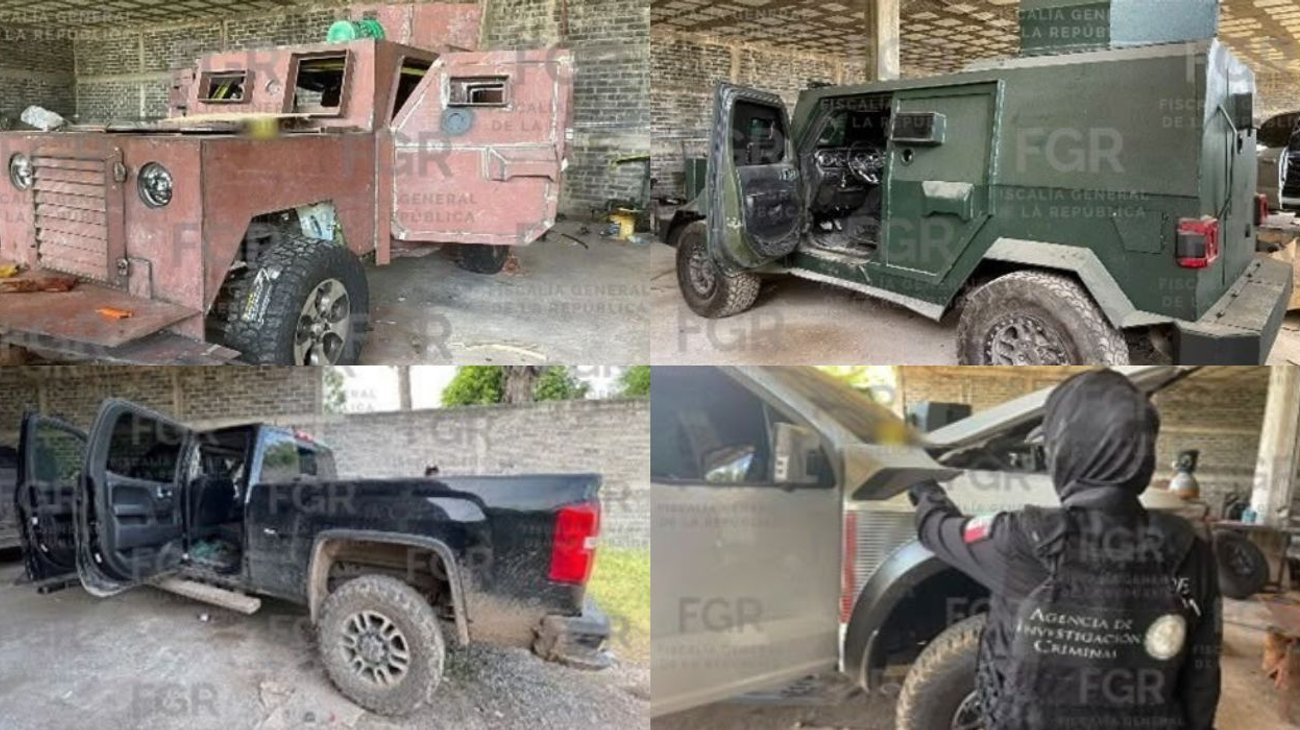 Aseguran cinco vehículos monstruos y un predio en Sinaloa
