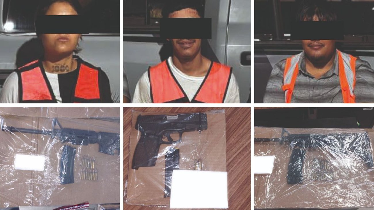 Detienen a tres vinculados a grupo criminal tras persecución 