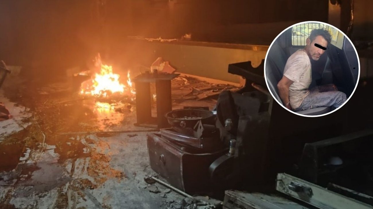 Detienen a hombre por incendio en casino abandonado en Monterrey