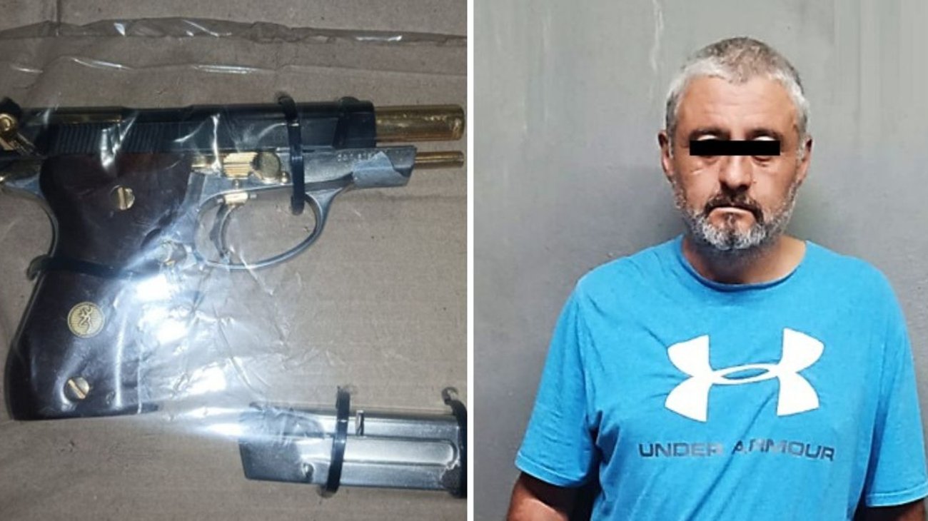 Detienen a persona armada por violencia familiar