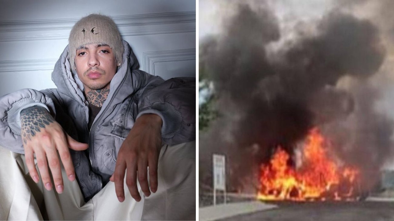 Camioneta de Natanael Cano se incendia; el cantante salió ileso