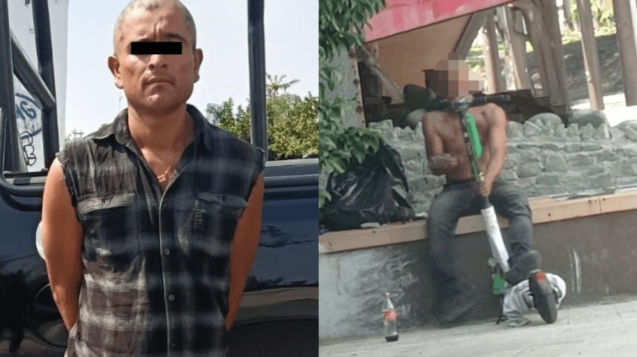 Detienen a hombre por dañar scooter en Monterrey