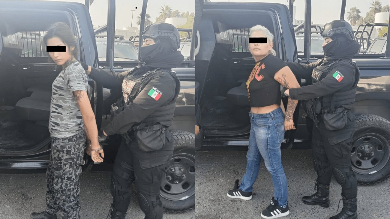 Arrestan a dos mujeres en posesión de arma y drogas en Monterrey