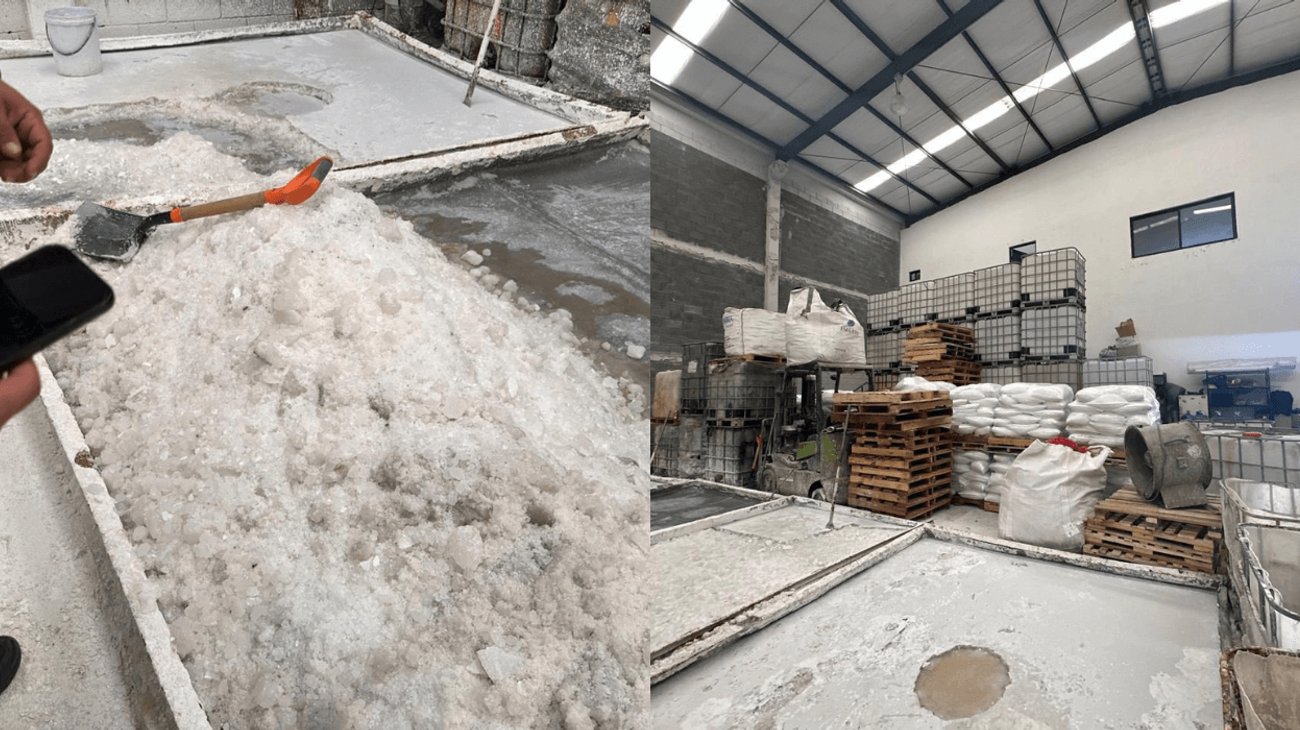 Hallan federales toneladas de precursor en narcolaboratorio en NL