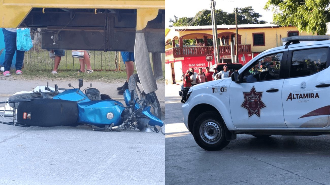 Muere motociclista tras chocar contra camión de carga en Altamira