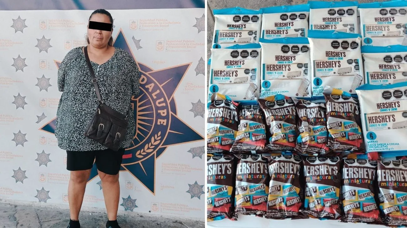 Detienen a mujer por robar más de dos mil pesos en chocolates