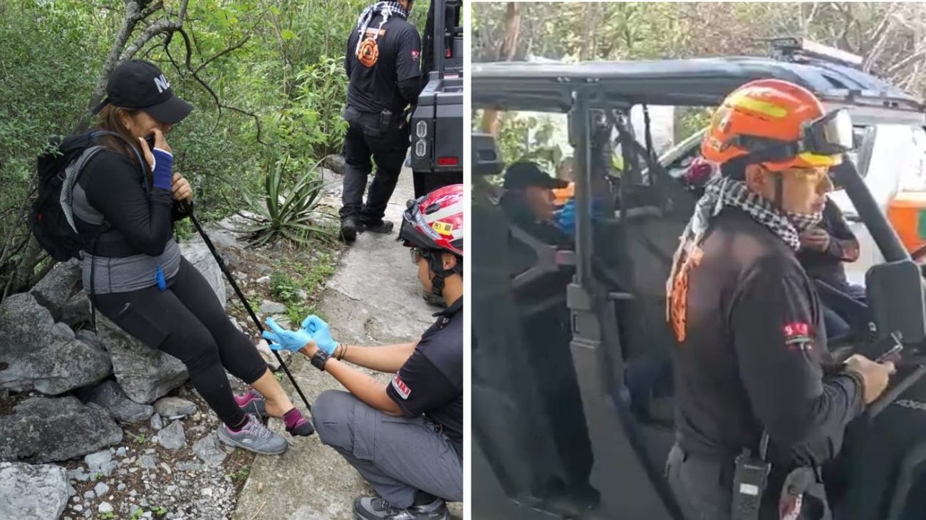Rescata PC a mujer lesionada en el Cerro de la Silla