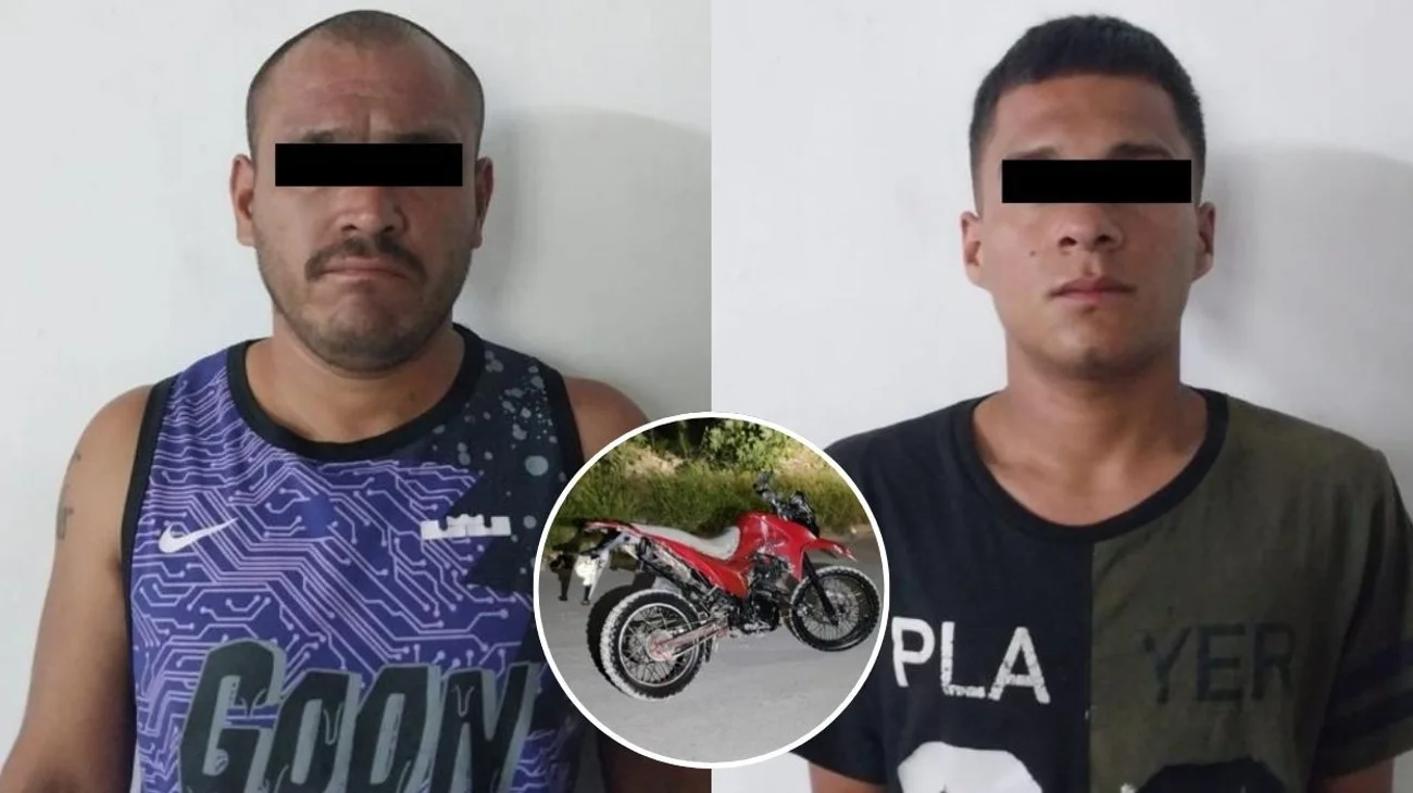 Detienen a dos por conducir motocicleta robada en Santa Catarina