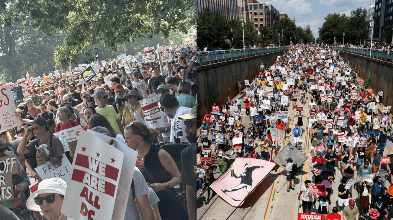Cientos se movilizan contra gobierno de Trump en Washington DC