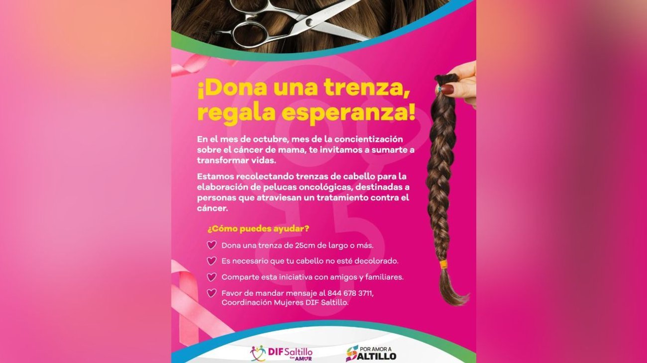 DIF Saltillo recibe trenzas para crear pelucas oncológicas