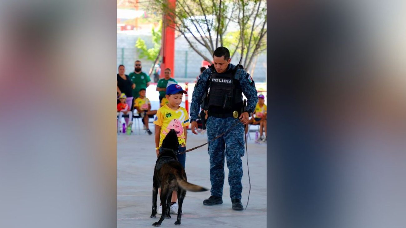 K9 de Ramos Arizpe lleva exhibiciones de prevención a familias