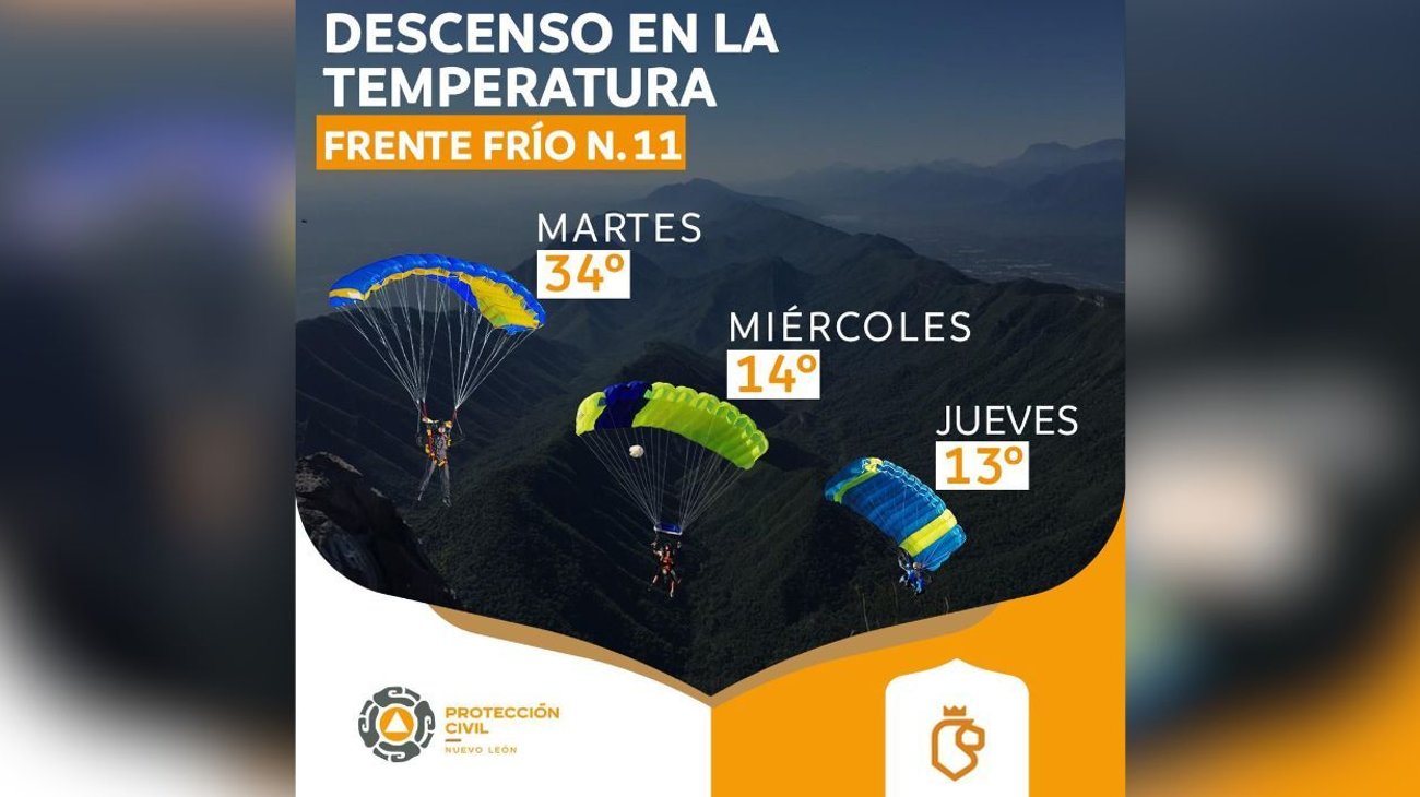 ¡Que no te sorprenda! Advierte PC Nuevo León por frente frío