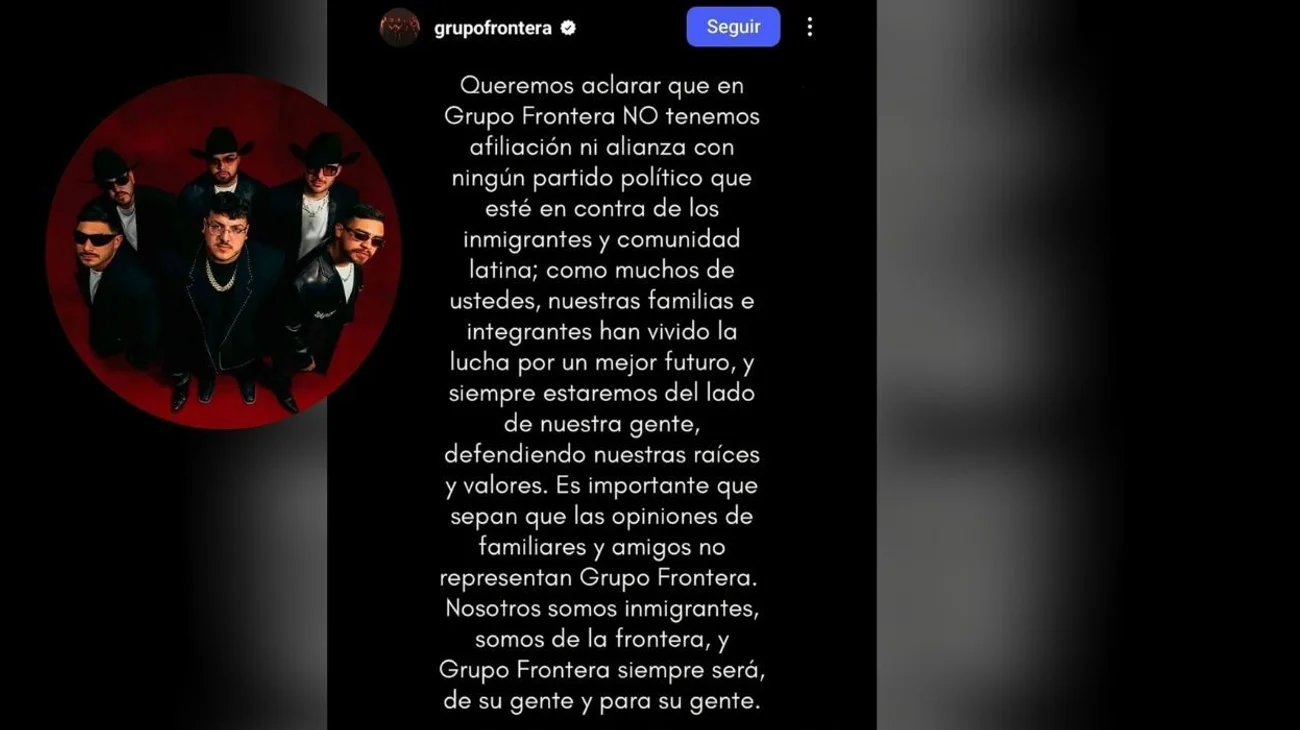 Grupo Frontera niega estar a favor de Donald Trump