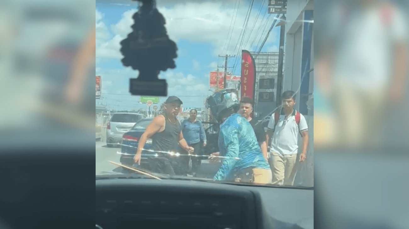 Riña deja motociclista herido a plena luz del día