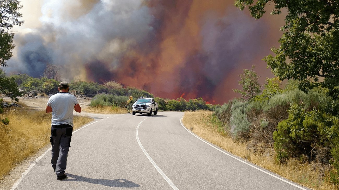 Más de 500 bomberos combaten incendio en Portugal 
