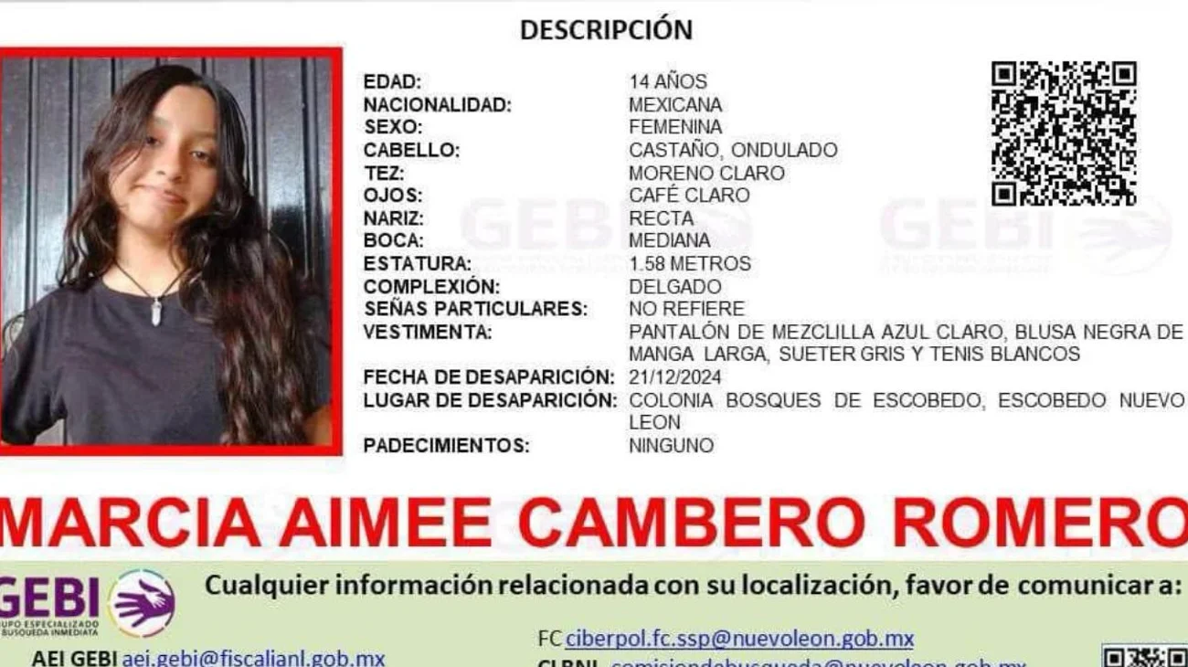 Desaparece otra menor durante el fin de semana; buscan a Marcia