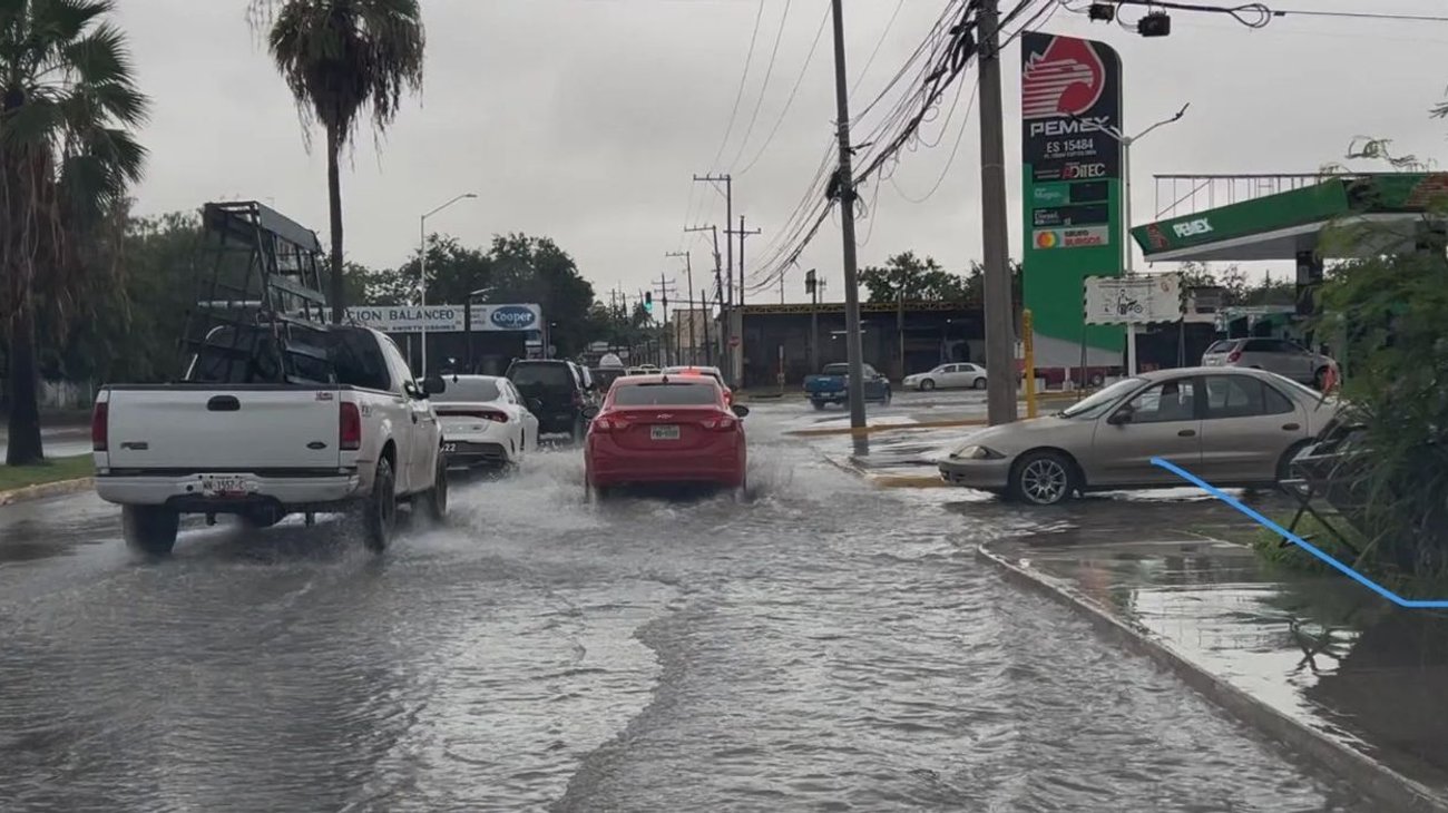 Dejan lluvias solo encharcamientos leves en Reynosa