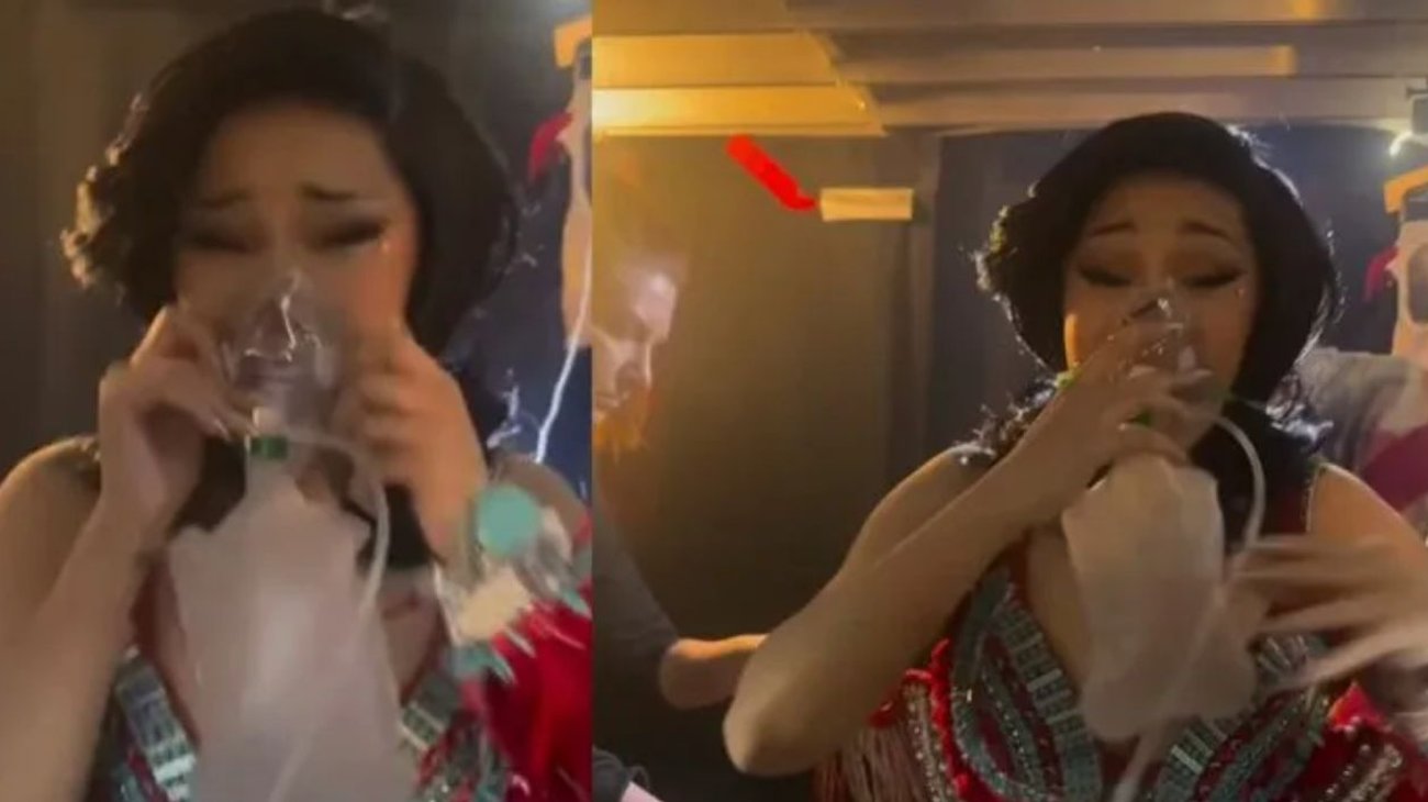 Preocupa Cardi B a fans al usar tanque de oxígeno tras concierto
