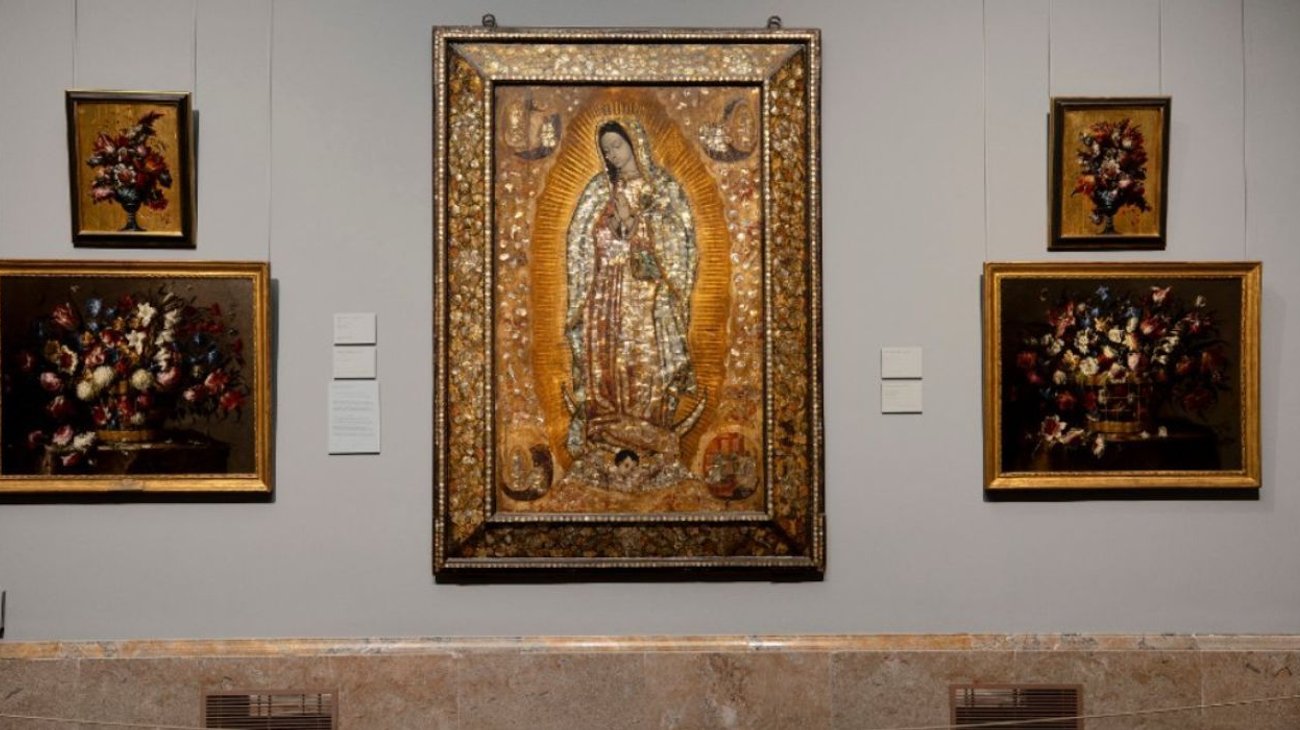 Prado exhibe enconchado de la Virgen de Guadalupe