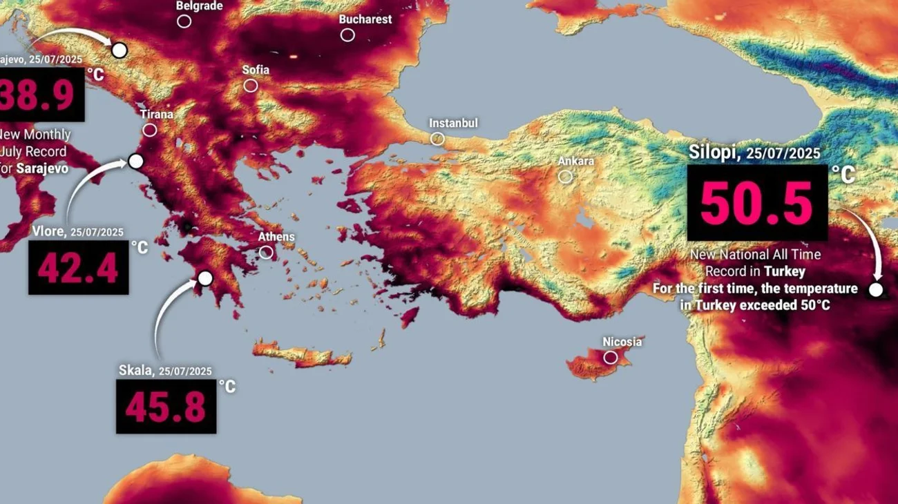 Turquía rompe récord con 50.5 °C más alta registrada en el país