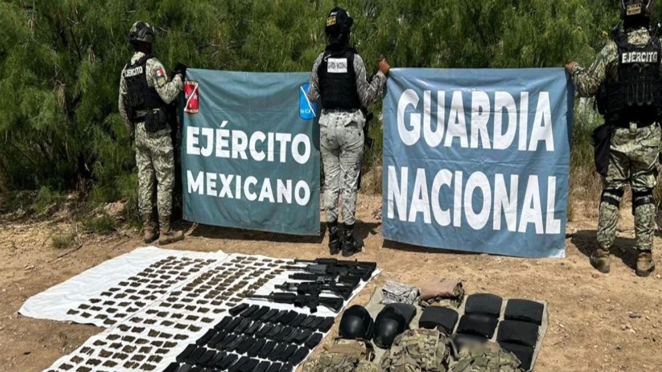 Decomisan arsenal y equipo táctico tras operativo en Nuevo Laredo