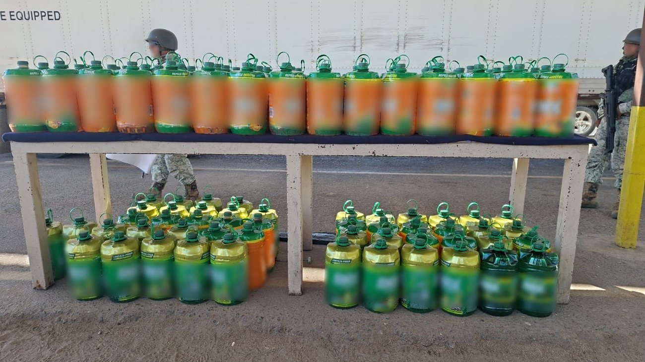 México decomisa 1,067 litros de metanfetamina en Sonora