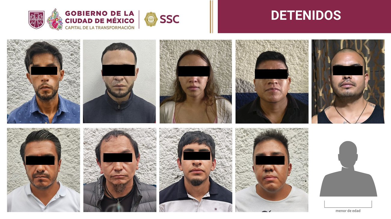 Detienen a 10 por presunta venta de droga en CDMX