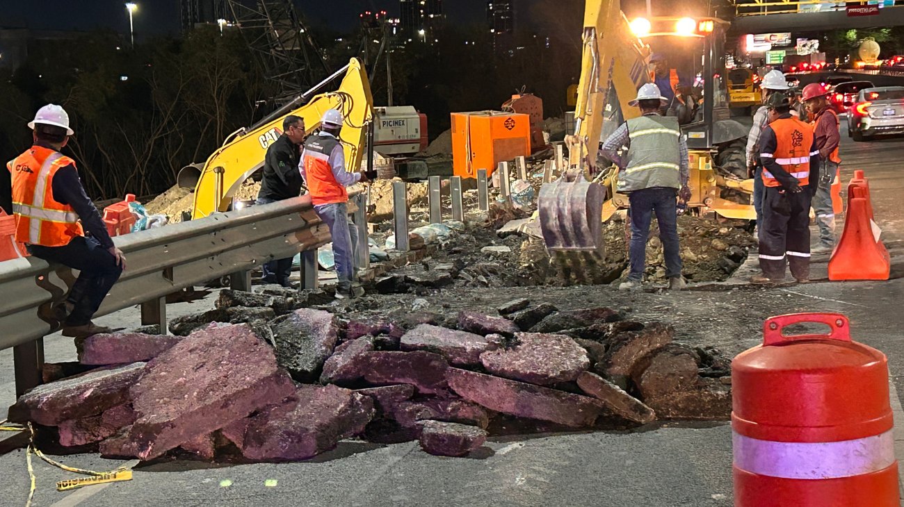 Comienzan reparación de carril exprés de Morones Prieto