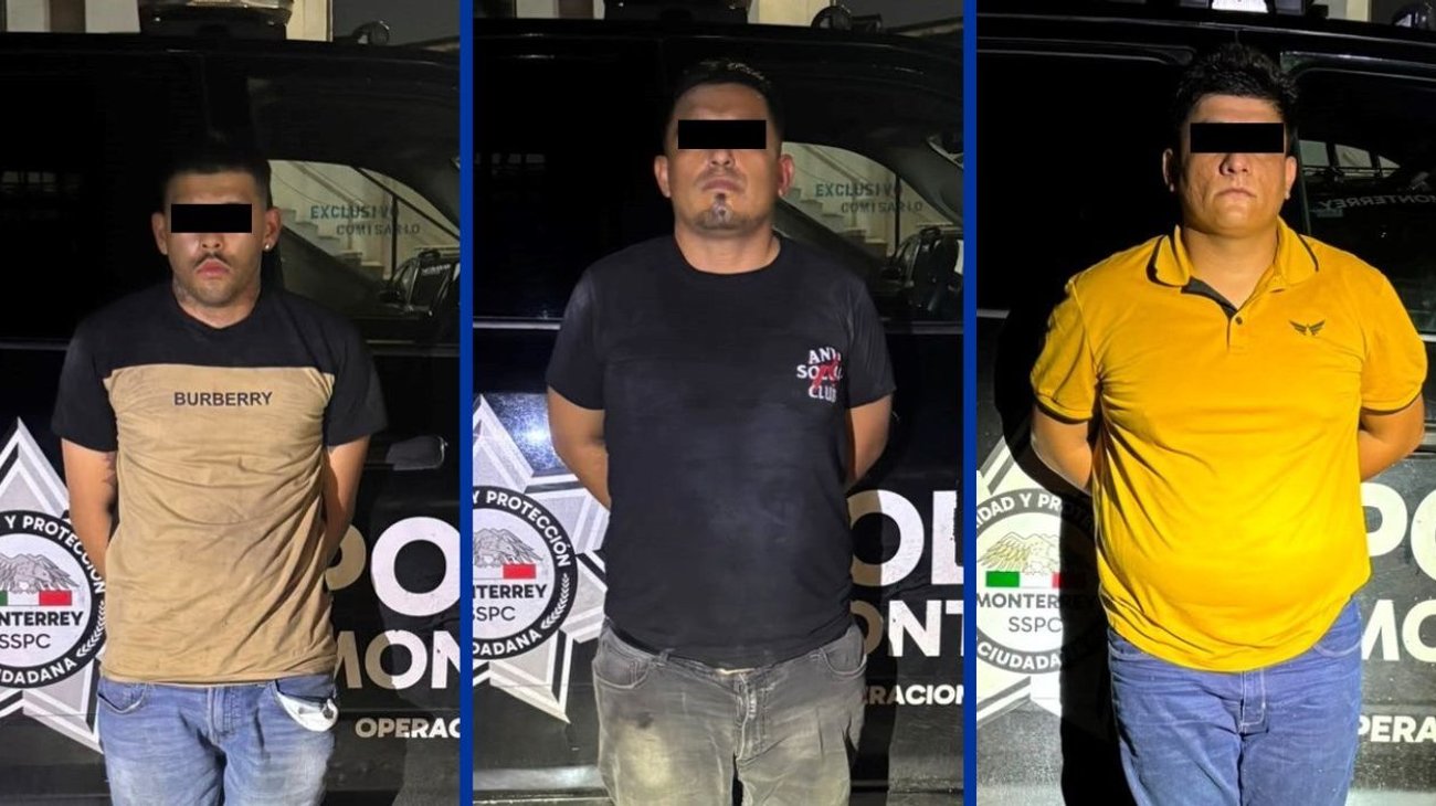 Detienen a tres hombres con 94 dosis de droga en Monterrey